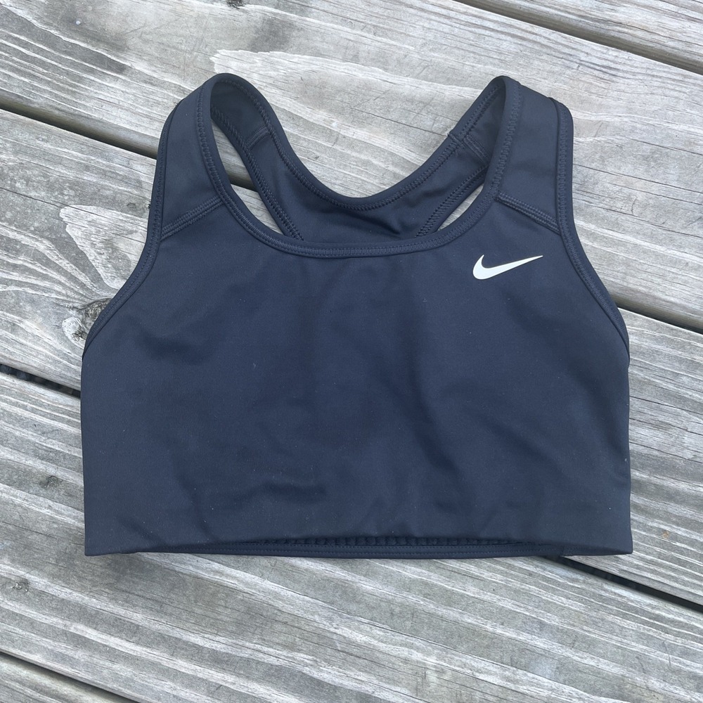 AUTHENTIC NIKE WOMEN  DRI FIT MEDIUM SUPPORT SWOOSH BRA BV3630-010